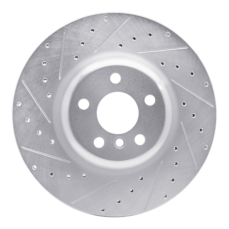 BMW 540I xDrive Brake Rotor (1) - Rear Left - R1 Concepts - Drilled & Slotted - Silver - `16-`25 BMW 540I xDrive Brake Rotor (1) - Rear Left - R1 Concepts - Drilled & Slotted - Silver - `16-`25